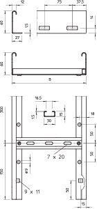  Лоток лестничный 400х60 L3000 сталь 1.5мм LG 640 VS 3 FT гор. оцинк. OBO 6208570 