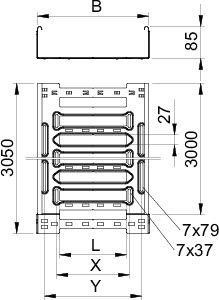  Лоток листовой перфорированный 100х85 L3050 сталь 1.5мм SKSM 810 FS OBO 6059530 