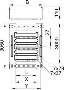  Лоток листовой перфорированный 500х110 L3050 сталь 1.5мм SKSM 150 FS OBO 6059624 