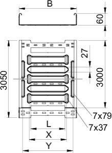  Лоток листовой перфорированный 500х60 L3050 нержавеющая сталь 1.5мм SKSM 650 VA4301 OBO 6059500 