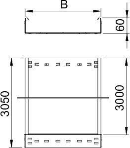  Лоток листовой неперфорированный 600х60 L3050 сталь 1мм MKSMU 660 FS OBO 6059243 