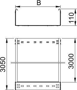  Лоток листовой неперфорированный 150х110 L3050 сталь 1.5мм SKSMU 115 FT OBO 6059855 