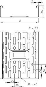  Лоток листовой перфорированный 500х60 L3000 сталь 1.5мм DKS 650 FS OBO 6085229 