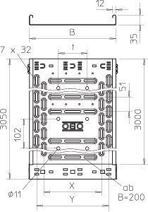  Лоток листовой перфорированный 300х35 L3050 сталь 0.75мм RKSM 330 FS OBO 6047460 
