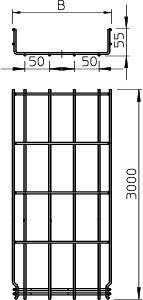  Лоток проволочный 200х55 L3000 сталь 3.9мм GRM 55 200 VA4301 OBO 6001076 