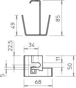  Подвес лотка потолочный MAH LTR FS OBO 6358810 