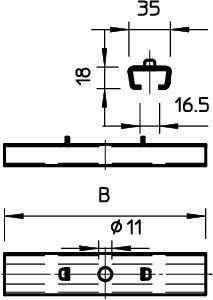  Комплект подвеса лотка потолочный центр. с фикс. для провол. GMS 170 VA4401 OBO 6015418 