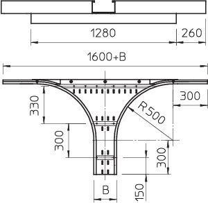 Ответвитель Т-образный/крест. 160х500 WRAA 165 FT OBO 6098839 