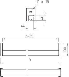  Перекладина угловая для кабельного лотка лестн. типа 954мм WSK 40 100 FT OBO 6008100 