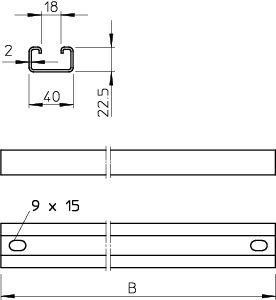  Перекладина CPS 4 С-образ. L892 гор. цинк CPS 4 SPR 892 FT OBO 6007287 