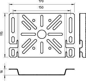  Пластина монтажная 170х115 MP UNI DD OBO 7085114 