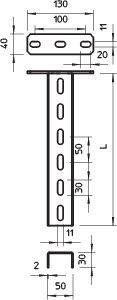  Стойка потолочная US 3 1000мм гор. цинк US 3 K 100 FT OBO 6342368 