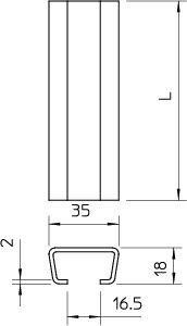  Рейка профильная 35х18 L2000 2063 2M FT (дл.2м) OBO 1112228 