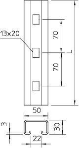  Профиль монтажный CPS 300x50x30 С-образ. гор. цинк CPS 5G 300 FT OBO 6349439 