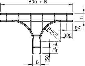  Ответвитель T-образный горизонт. осн. 200х110 WLT 1120 FT OBO 6312713 