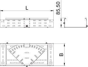  Угол для лотка регулируемый 400х85 RBMV 840 FT OBO 6040608 