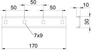  Соединитель продольный + болты 170х42 SLV 42 VA 4571 OBO 7103560 