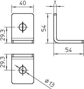  Пластина соединительная 54х54х40х4 GMS 2 VW 90 V2A OBO 1124699 