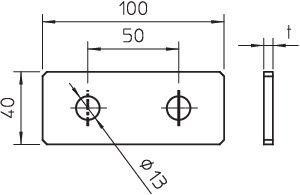  Пластина соединительная 100х40х4 GMS 2 VP V2A OBO 1124685 