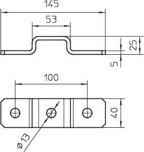  Скоба крепежная для соед. реек 125х25х40х4мм GMS 3 O 4121 V2A OBO 1124711 