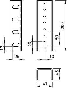  Элемент соединительный для профиля US 7 200х61 VUS 7 VA4301 OBO 6018408 