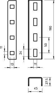  Элемент соединительный для профиля US 3 VUS 3 VA4571 OBO 6018520 