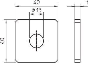  Пластина соединительная 40х40мм (d15х11мм) GMS 1 FT OBO 1124643 