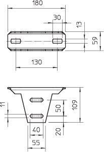  Кронштейн потолочный регулир. гор. оцинк. KU 5 V FT OBO 6348920 