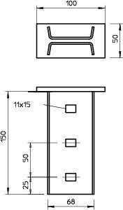  Комплект траверса приварн. 150х68мм KI 8 AOх FT OBO 6347088 