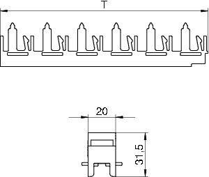  Соединитель профилей горизонт. 275мм PV N3 275H OBO 6288118 