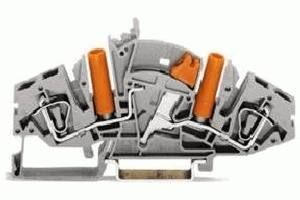  Клемма разделит. 2-х проводн. с тестовым штекером 0.2 - 6кв.мм сер. WAGO 282-821 