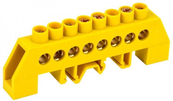 Шина PE "земля" в комб. DIN-изол. "Стойка" ШНИ-8х12-8-КС-Ж ИЭК YNN10-812-8DP-K05 