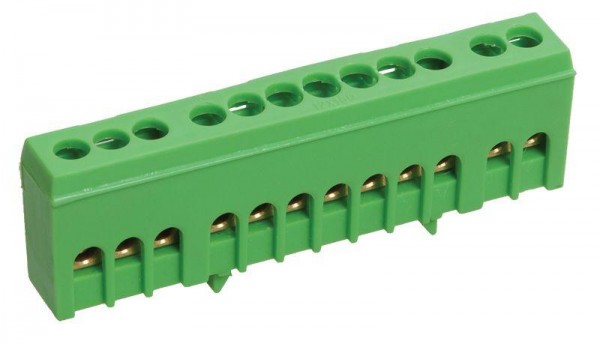  Шина PE "земля" в корп. изол. на DIN-рейку ШНИ-6х9-12-К-З IEK YNN10-69-12KD-K06 
