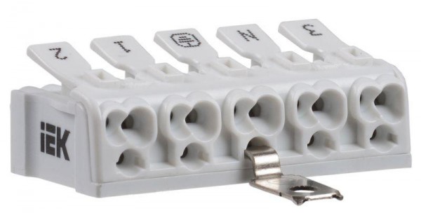  Клемма пружинная соединительная КСПз5-3L+N+PE ИЭК UKZ-B06-5P-F0-E1-10 