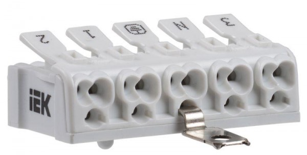  Клемма пружинная соединительная КСПнз5-3L+N+PE ИЭК UKZ-B06-5P-F1-E1-10 