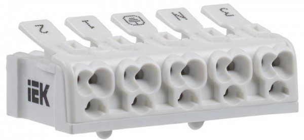  Клемма пружинная соединительная КСПн5-3L+N+PE ИЭК UKZ-B06-5P-F1-E0-10 