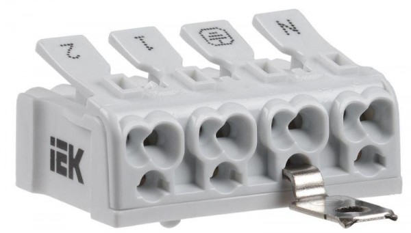 Клемма пружинная соединительная КСПнз4-2L+N+PE ИЭК UKZ-B06-4P-F1-E1-10 