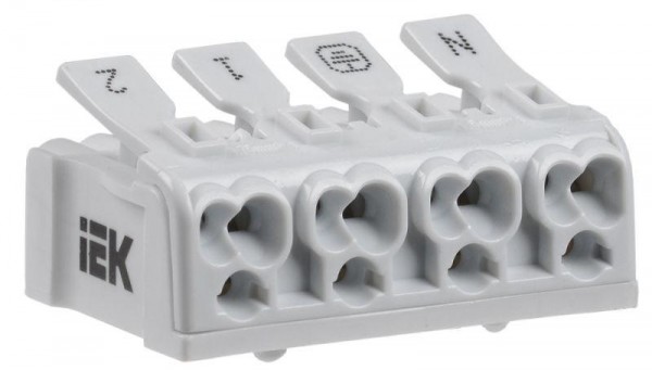 Клемма пружинная соединительная КСПн4-2L+N+PE ИЭК UKZ-B06-4P-F1-E0-10 