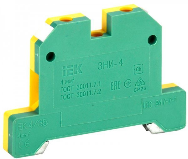  Зажим наборный ЗНИ-4PEN 4кв.мм (JXB-земля) IEK YZN20-004-K52 