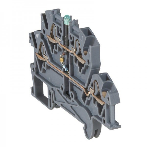  Блок клеммный Viking3 4кв.мм шаг 5мм 2 яруса светодиод Leg 037256 
