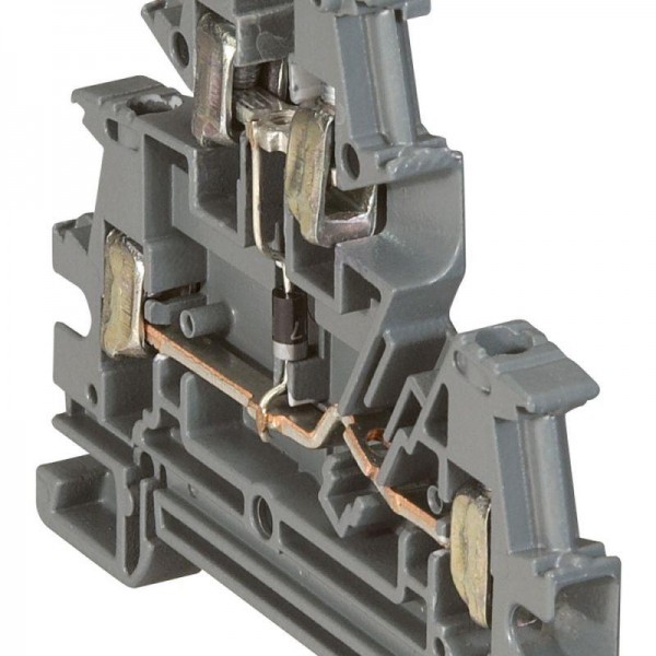  Блок клеммный Viking3 4кв.мм шаг 6мм 2 яруса с диодом Leg 037155 