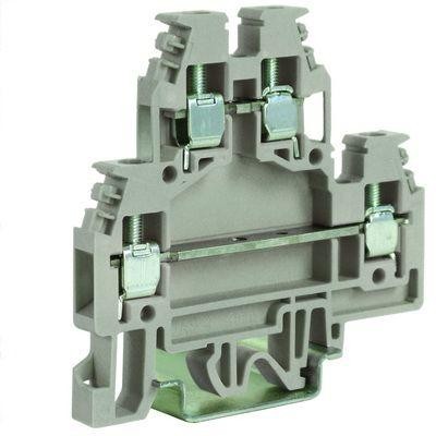  Зажим проходной DAS.4/LIGR 2-х уровн. с лампой/LED сер. DKC ZDS123GR 