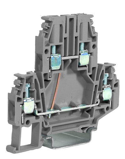  Клемма DBC.4/CI/GR проходная 4кв.мм 2 уровня перемкнуты винт. DKC ZDB417GR 