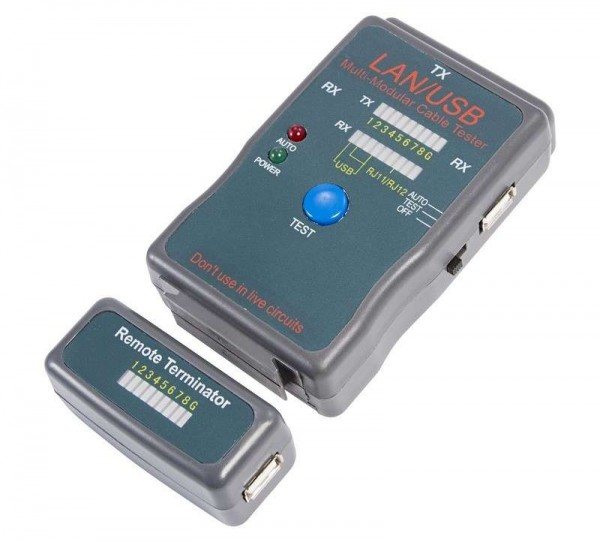  Тестер кабеля универс. RJ45+USB (HY-251454CT) Rexant 12-1011 