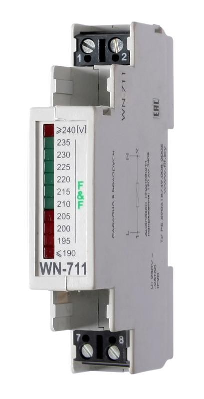  Указатель напряжения WN-711 (1ф светодиод. шкала 35мм 230В IP20 монтаж на DIN-рейке) F&F EA04.007.004 