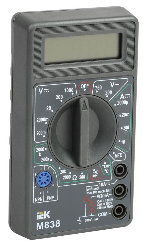  Мультиметр цифровой Universal M838 IEK TMD-2S-838 