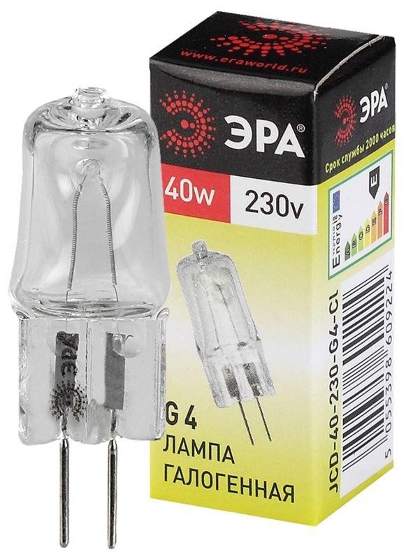 Лампа галогенная G4-JCD-40W-230V-Cl 40Вт G4 230В Эра C0039280 