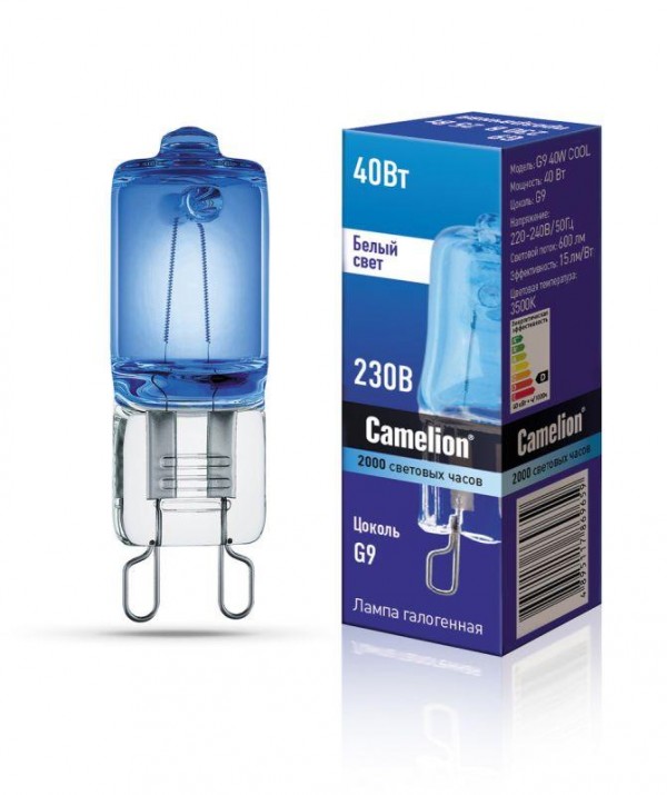  Лампа галогенная G9 40Вт G9 3500К 240В COOL Camelion 11467 