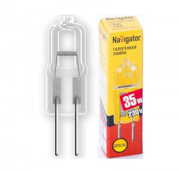  Лампа галогенная 94 213 JCD 35Вт капсула G6.35 3000К 230В clear 2000h Navigator 94213 