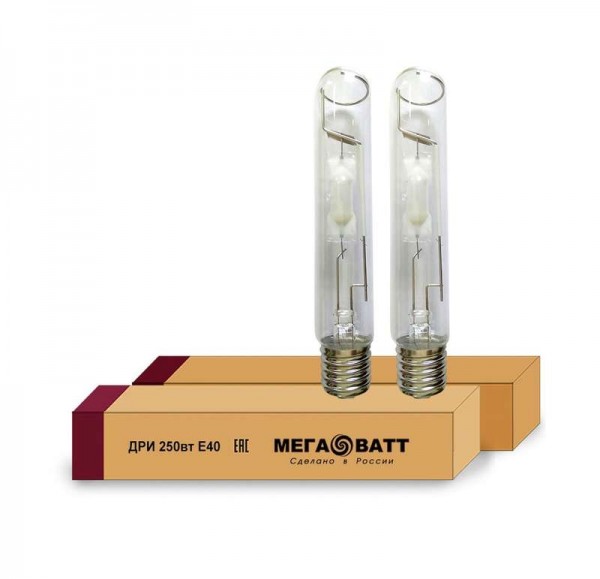  Лампа газоразрядная металлогалогенная ДРИ 250/4000К E40 (25) МЕГАВАТТ 02966 